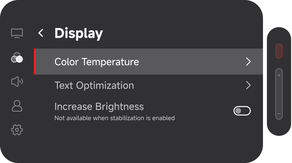 Color Temperature OSD