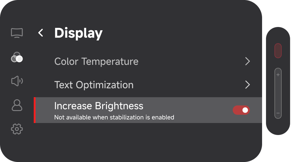 Increase Brightness OSD