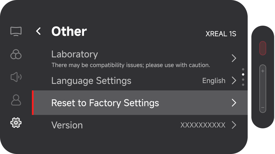 1S Factory Reset